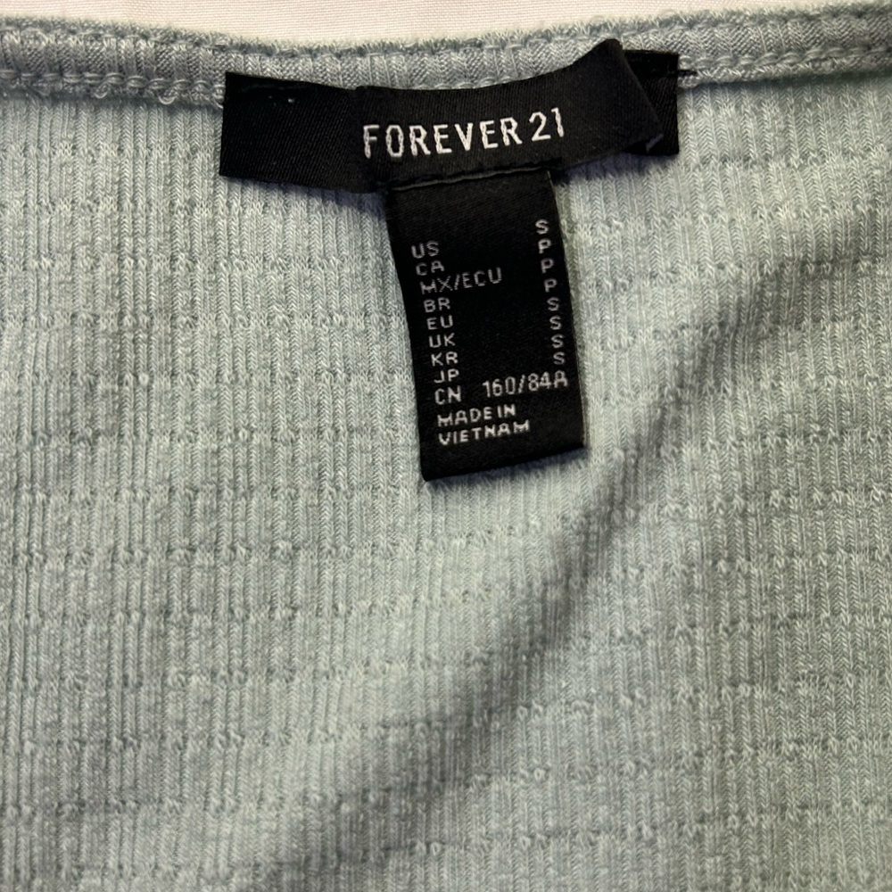 Trendyol Light Blue Ribbed Crop Top - Picture 2 of 2